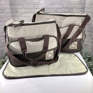 Easy Luggage Miss LuLu Polyester 3 piece set - Maternity Baby Changing Bags🤎EUC